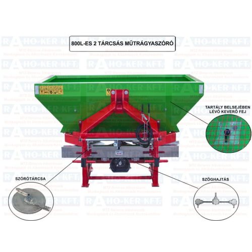 MŰTRÁGYASZÓRÓ 800L 2 TÁRCSÁS STRUMYK